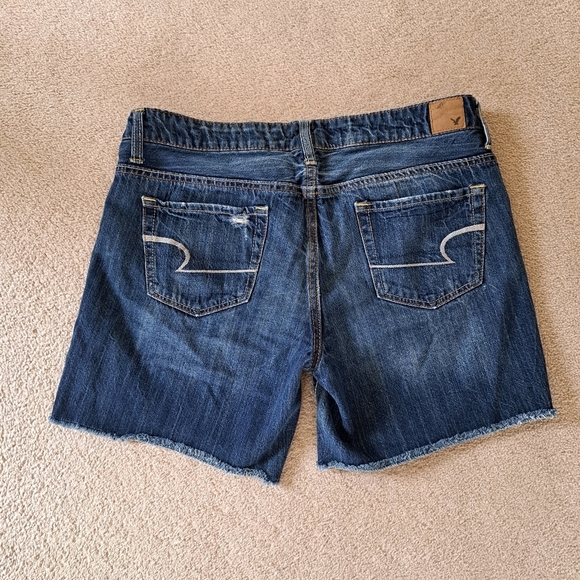 American Eagle Denim Shorts Women's Size 8 Blue Distressed Jean Shorts - Picture 7 of 12